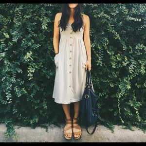 Light gray sun dress with buttons